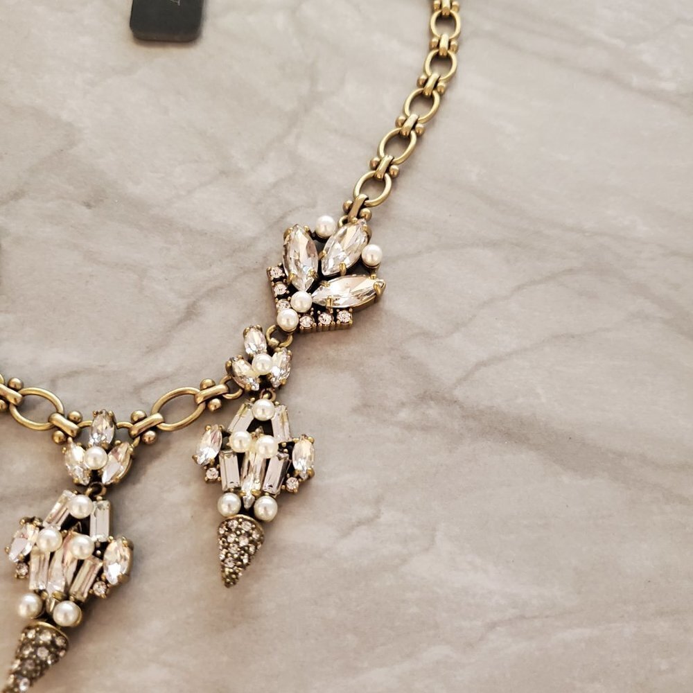 ✨ NEW J.Crew Pearl Rhinestones Crystal Cone Cluster Wedding Bridal Statement ✨ - Picture 4 of 13